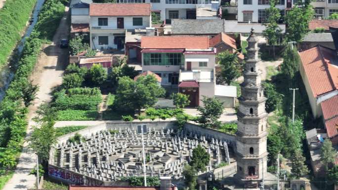 河南许昌鄢陵风景名胜历史古迹兴国寺塔航拍