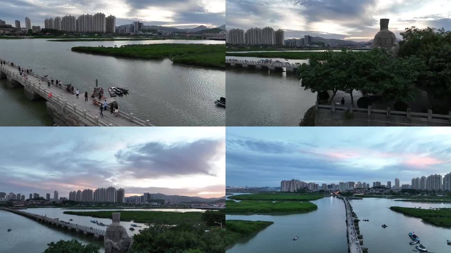 夕阳西下的泉州洛阳桥