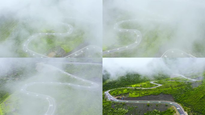 云雾中的盘山公路
