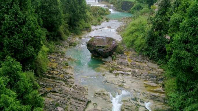 四川渠县森林湿地公园山川流水云雾大自然