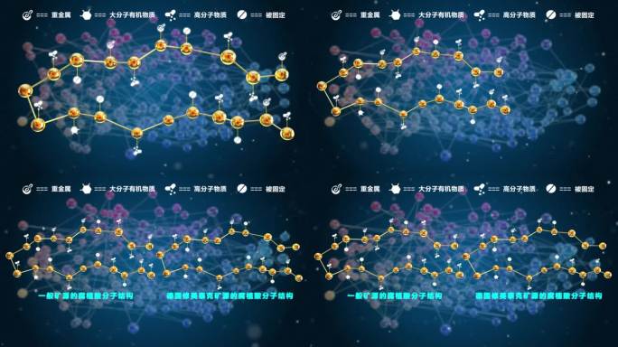 C4D分子被固定对比大分子结构链条有机物