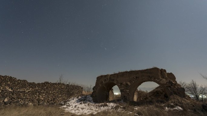 大同黑石崖星空延时视频