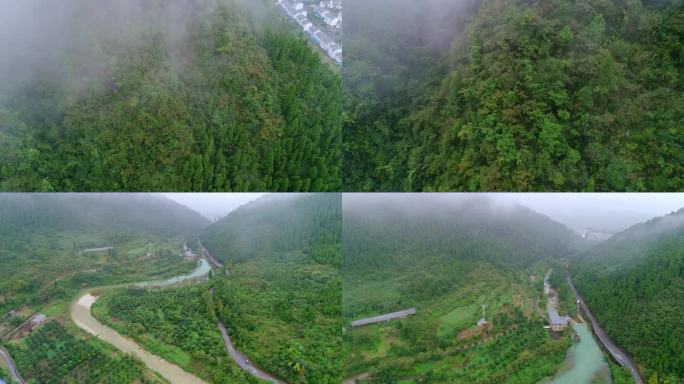 四川4K绿水青山大自然山水风景森林云雾