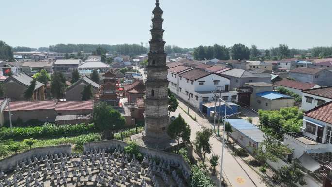 河南许昌鄢陵风景名胜历史古迹兴国寺塔航拍