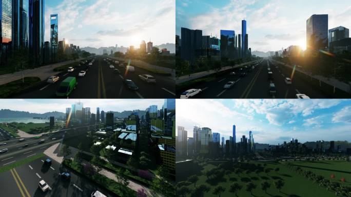 4K城市生长动画 三维城市生长 生长动画