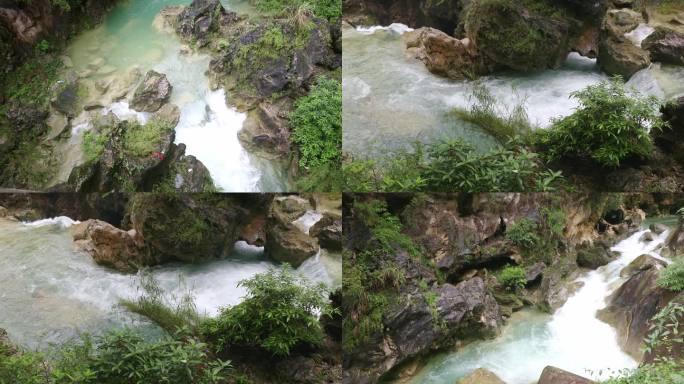 四川渠县賨人谷森林湿地公园漂流瀑布