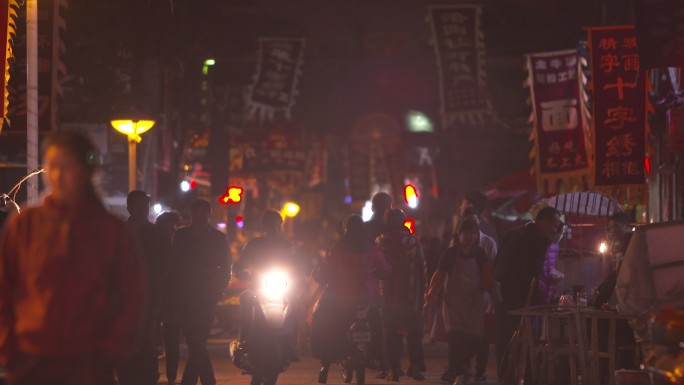 城市夜景霓虹光斑