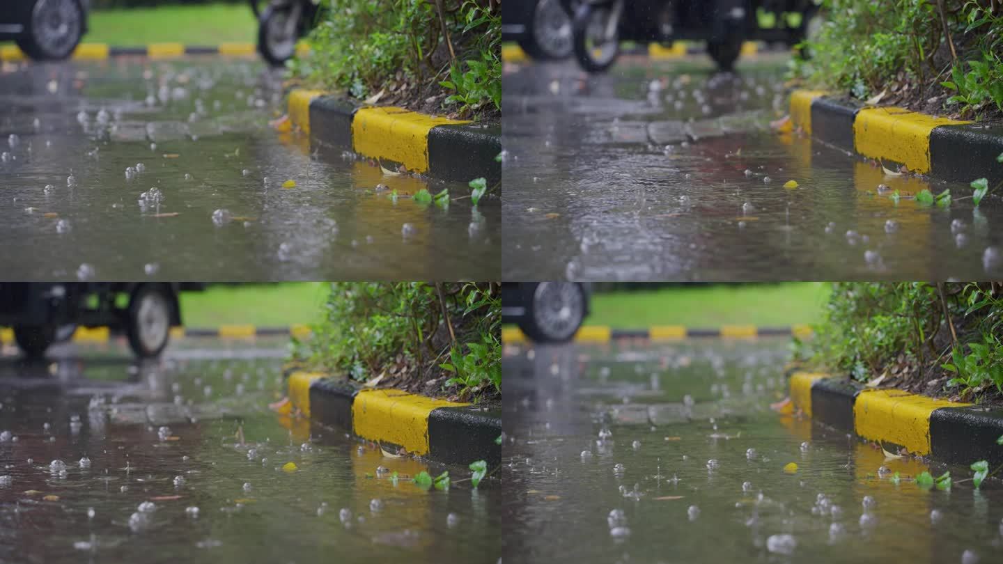 雨天小区雨水汇集