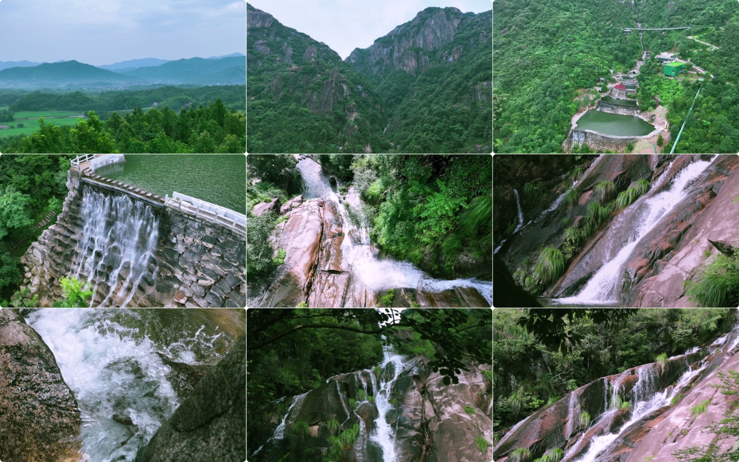 九华山天池瀑布高山流水航拍视频素材