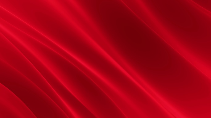 4K红色大波浪绸缎布料飘舞背景无缝循环斜
