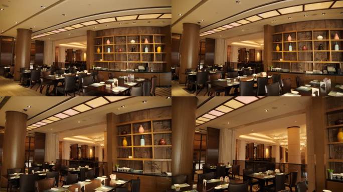 厦门威斯汀五星级酒店餐厅大堂环境空镜特写