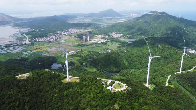 阳江风车山风力发电航拍