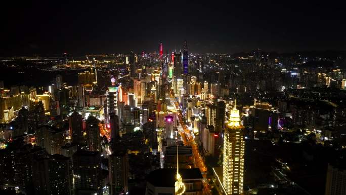 深圳罗湖夜景航拍