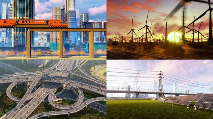 大气壮观中国速度城市建设快速发展工地延时