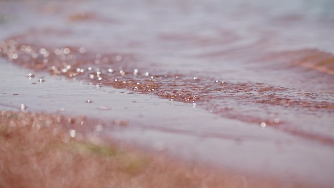 沙滩水浪沙子水波浪-湖水波浪特写