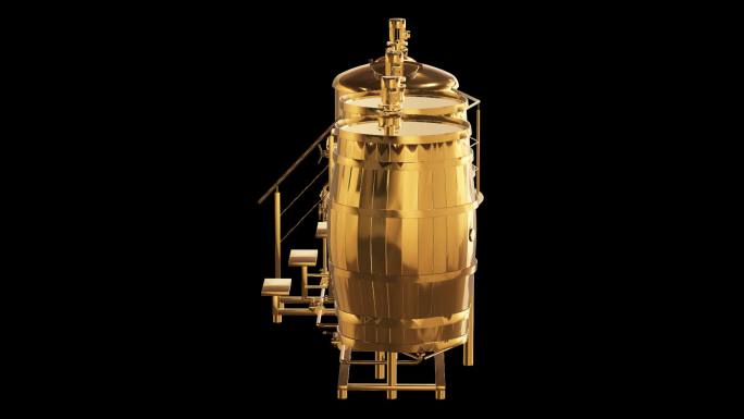 自酿啤酒机器酒桶黄金版效果展示通道素材