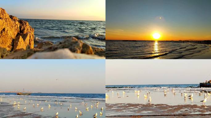 秦皇岛：夕阳斜照 祥和海滩