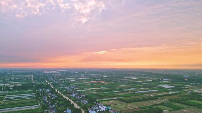 乡村雨后夕阳