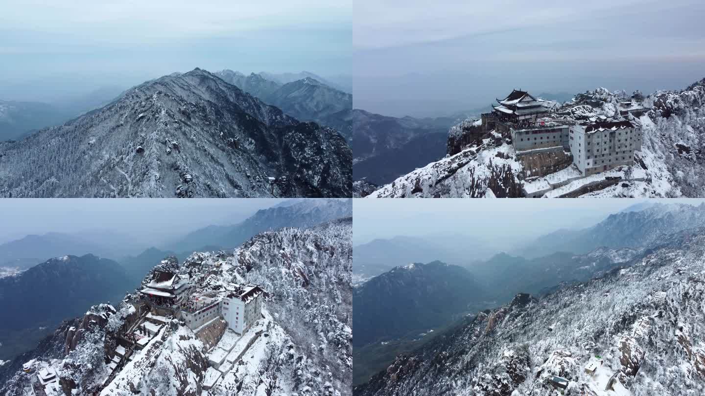 安徽池州九华山雪景天台寺雪景