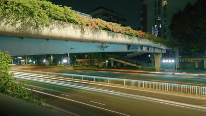 城市交通夜景延时