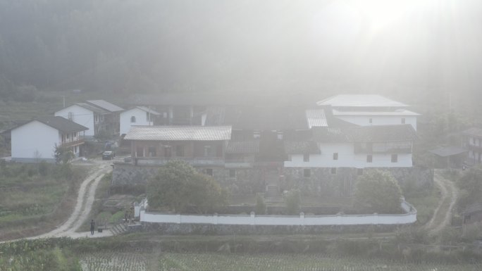 山间古建 古建群 古村落 非遗建筑 灰度