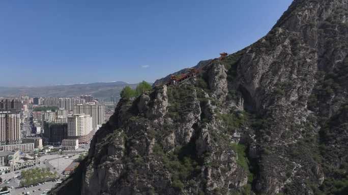 大通县 河湟地区 城市建设 航拍 老爷山