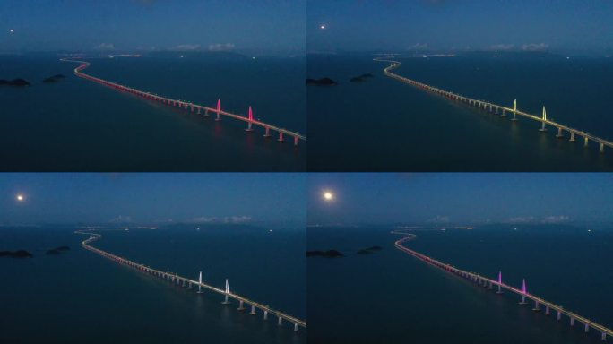 4K高清港珠澳大桥夜景