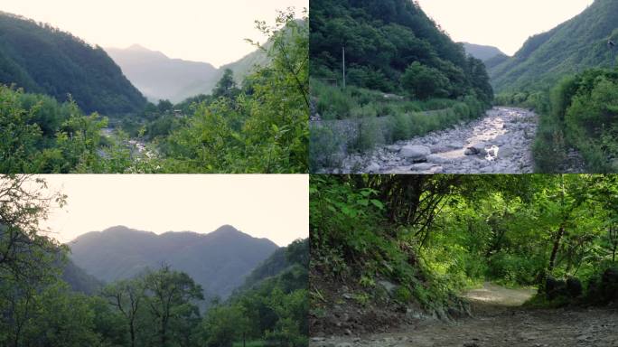 山景河道晨光唯美夏景