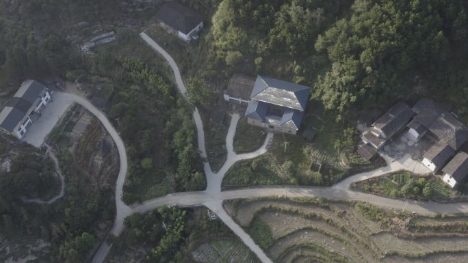 山间古建 古建群 古村落 非遗建筑 灰度