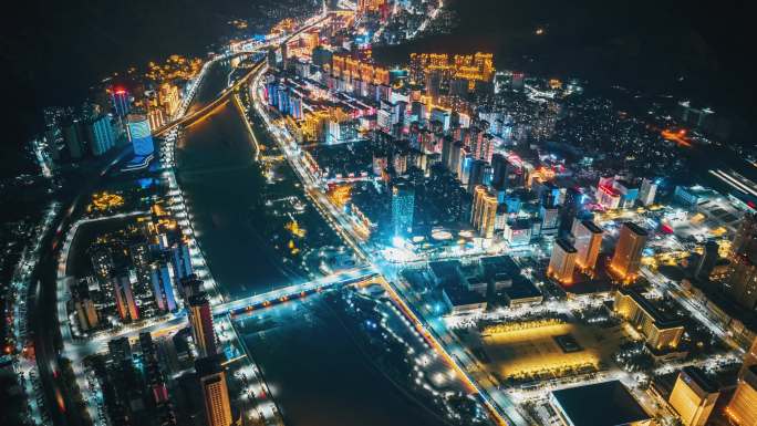 甘肃陇南武都城市夜景