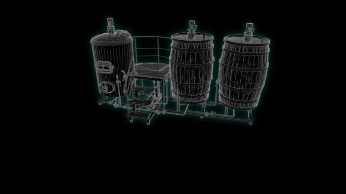 自酿啤酒机器酒桶科技界面展示素材