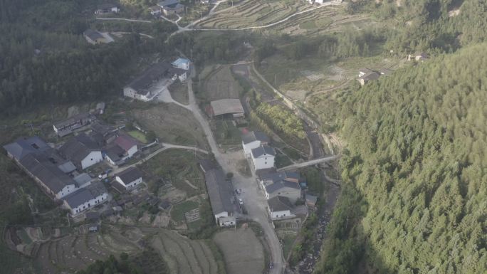 山间古建 古建群 古村落 非遗建筑 灰度