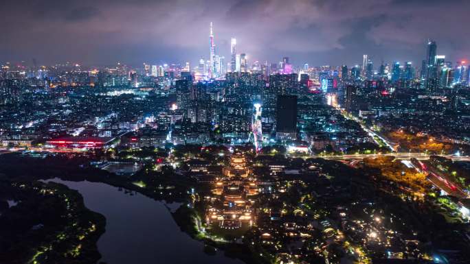 广州夜景延时-大塘文化馆