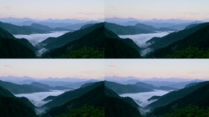 群山绵延云雾缭绕自然风光延时视频素材