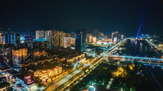 甘肃陇南武都城市夜景