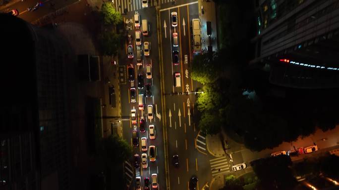 上海市黄浦区南京西路高楼大厦摩天大楼车流