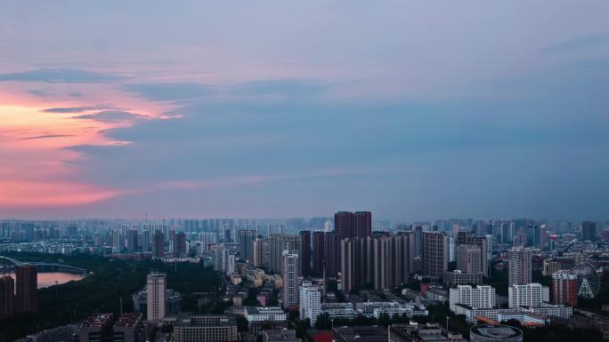 沈阳高空云海晚霞延时摄影4K