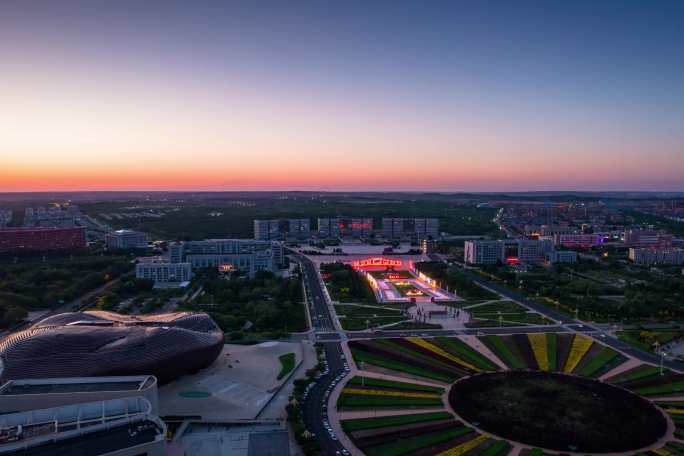 康巴什夜景灯光延时