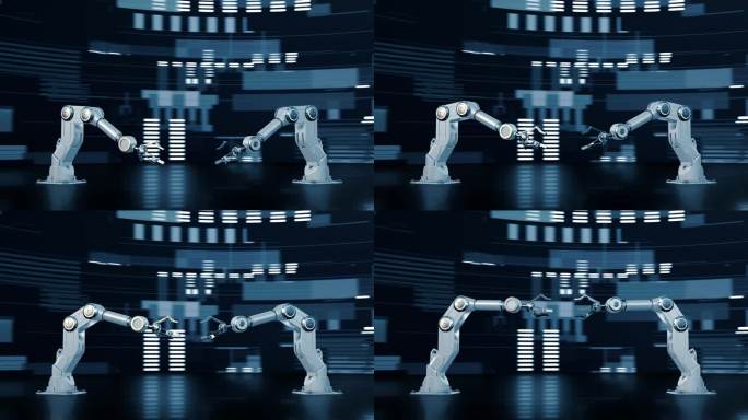 未来科技智能智慧工业机械臂机械手开场片头