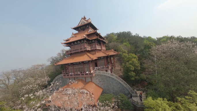 武汉地标东湖风景区楚天台FPV穿越机航拍