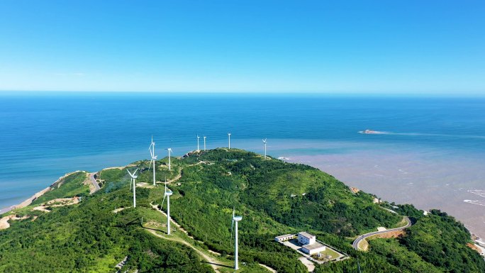 海边风力发电场风车