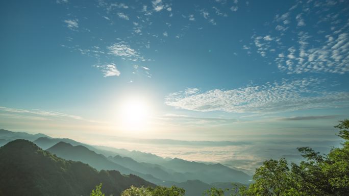 大山天空延迟早晨云海