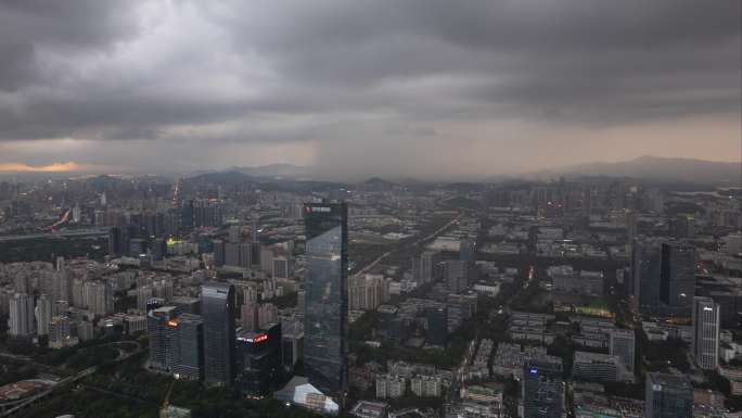 深圳南山腾讯大厦汉京大厦暴雨延时