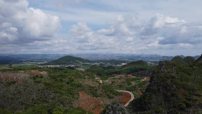 喀斯特山峰特写大气航拍