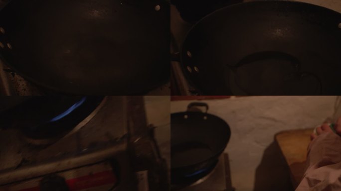 煤气灶 铁锅 炒菜