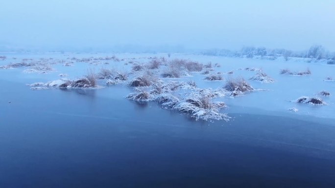 冬季伊犁河芳草湖素材