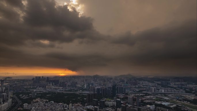 深中通道深圳南山前海暴雨合集