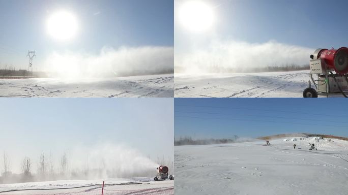 滑雪场造雪机造雪