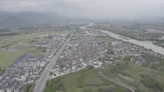 现代村庄航拍