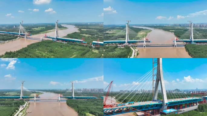 济南黄河大桥-建设中的黄河公路复线大桥